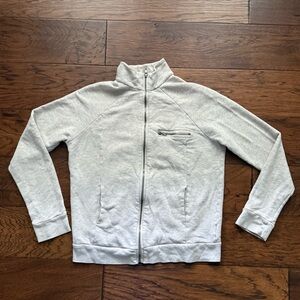 Banana Republic Men's Size Medium Beige 100% Cotton Full Zip Sweater Jacket 10's